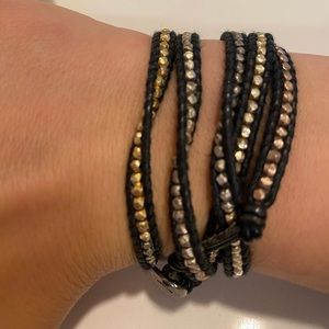 Chan Luu wrap bracelet black and Metallics